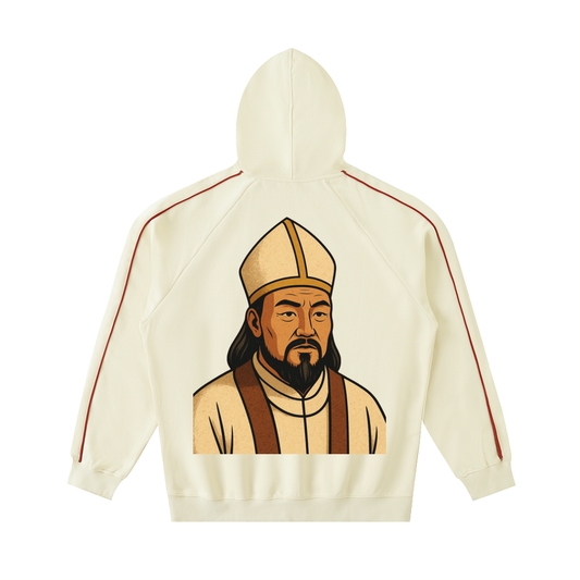 MM Noble Khan Creme Contrast Piping Raglan Hoodie