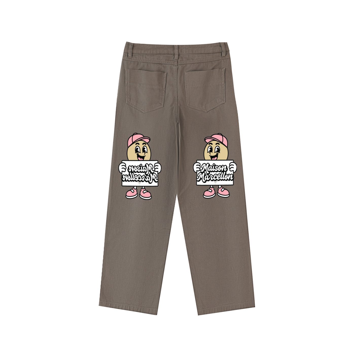 MM Patchwork Tomorrow Mirror Heavyweight Cotton Straight-Leg Pants