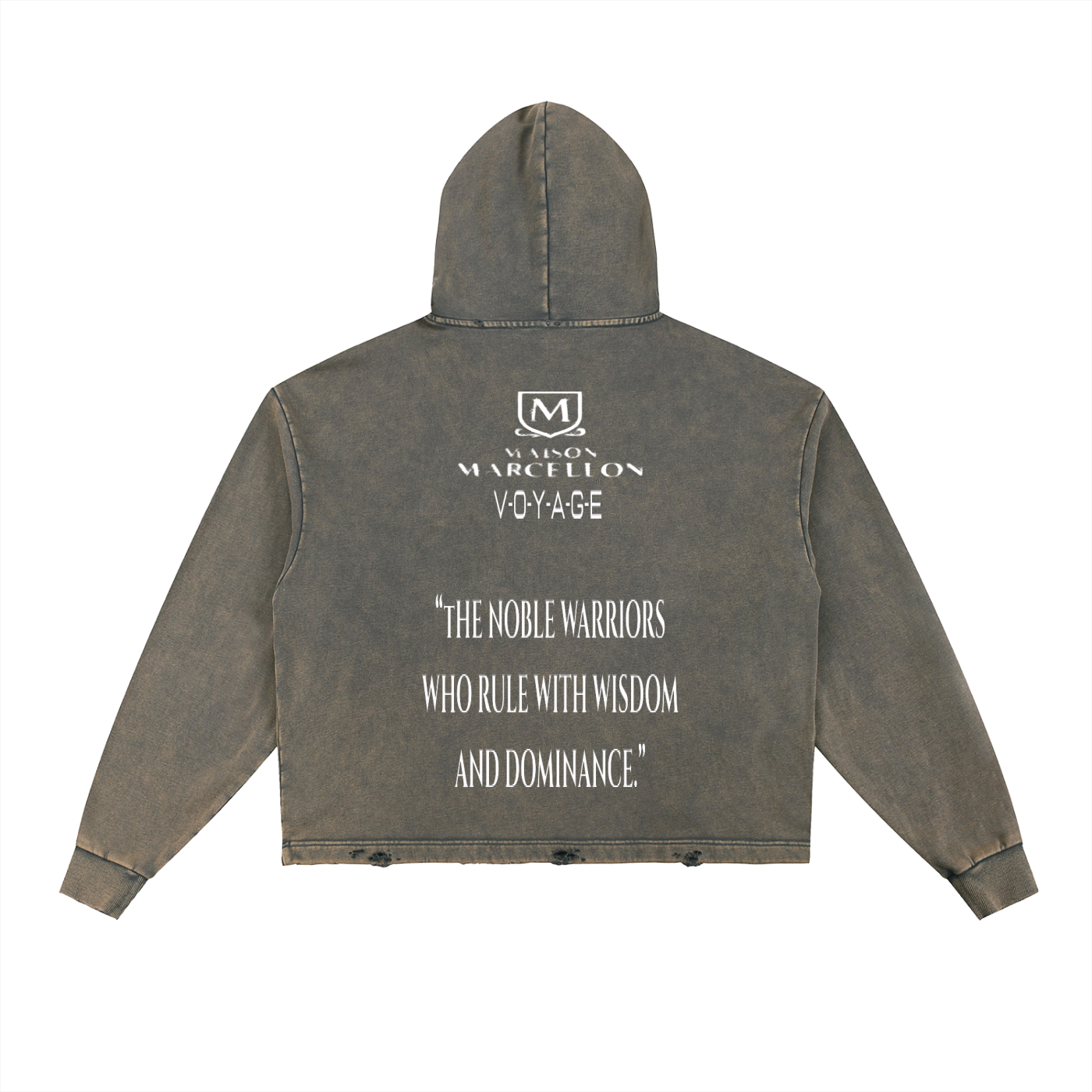 MM Logo & Scripture Vintage Washed Frayed-Hem Hoodie