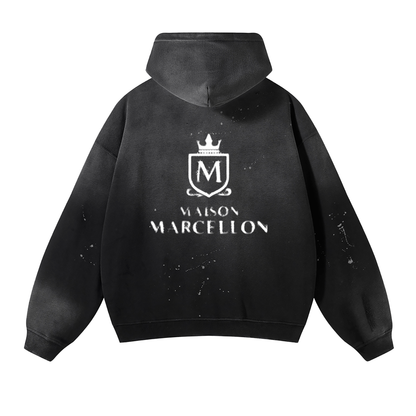 MM Voyage Scripture Vintage Washed Frayed Fleece Hoodie