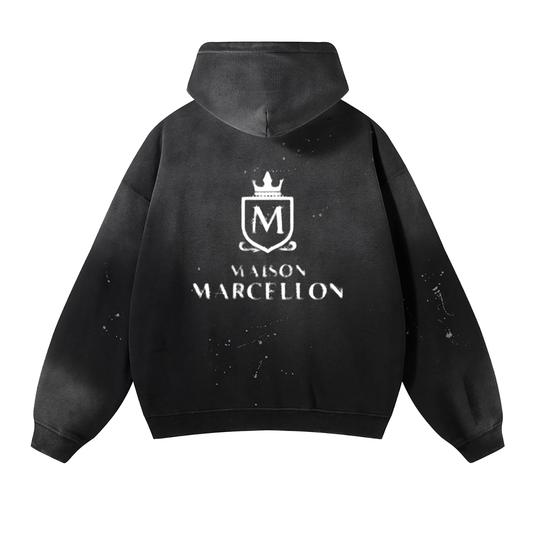 MM Voyage Scripture Vintage Washed Frayed Fleece Hoodie