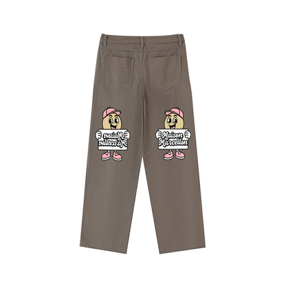 MM Patchwork Tomorrow Mirror Heavyweight Cotton Straight-Leg Pants