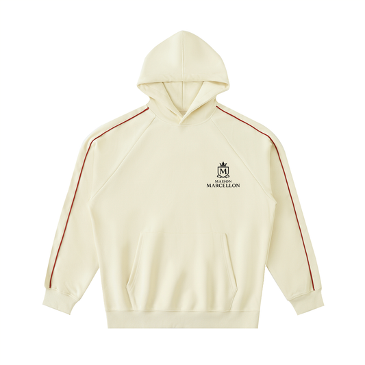 MM Noble Khan Creme Contrast Piping Raglan Hoodie