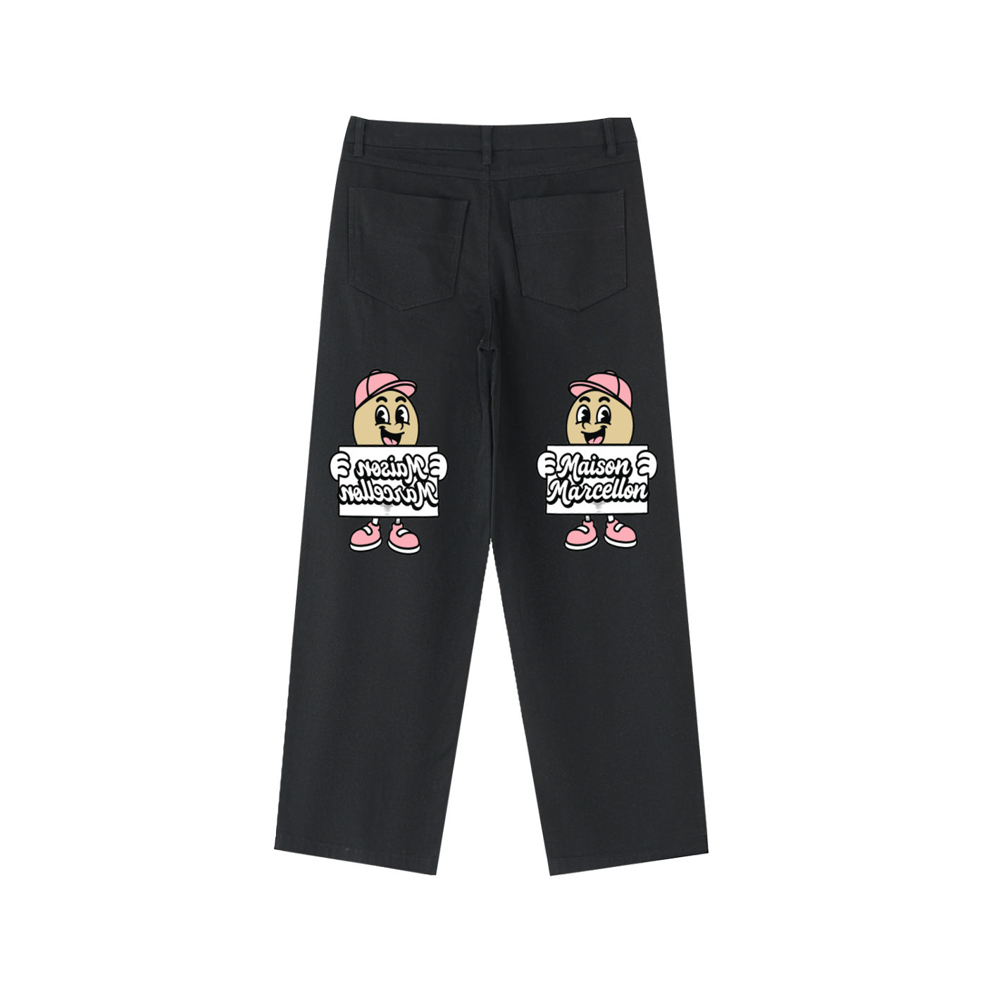MM Patchwork Tomorrow Mirror Heavyweight Cotton Straight-Leg Pants