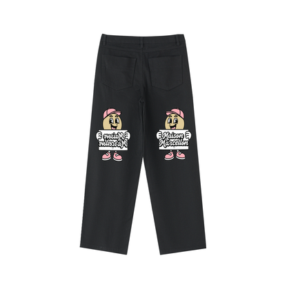 MM Patchwork Tomorrow Mirror Heavyweight Cotton Straight-Leg Pants