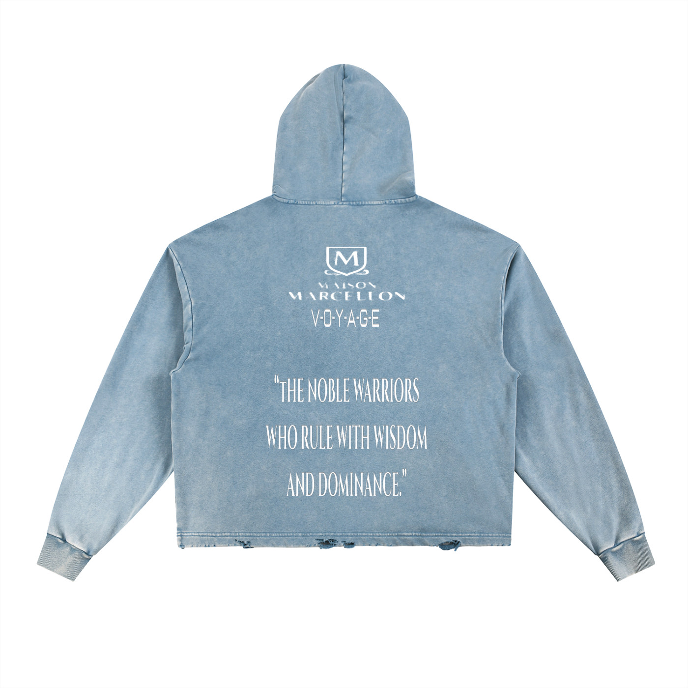 MM Logo & Scripture Vintage Washed Frayed-Hem Hoodie
