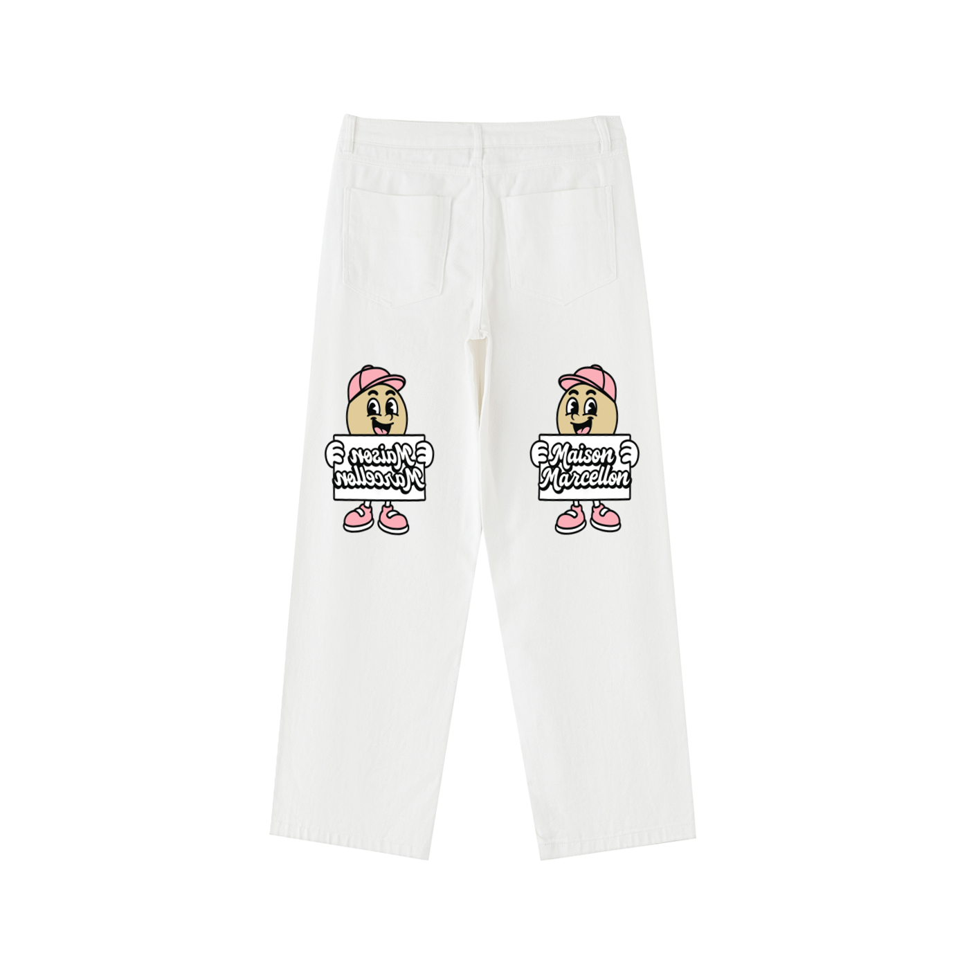 MM Patchwork Tomorrow Mirror Heavyweight Cotton Straight-Leg Pants