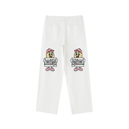 MM Patchwork Tomorrow Mirror Heavyweight Cotton Straight-Leg Pants