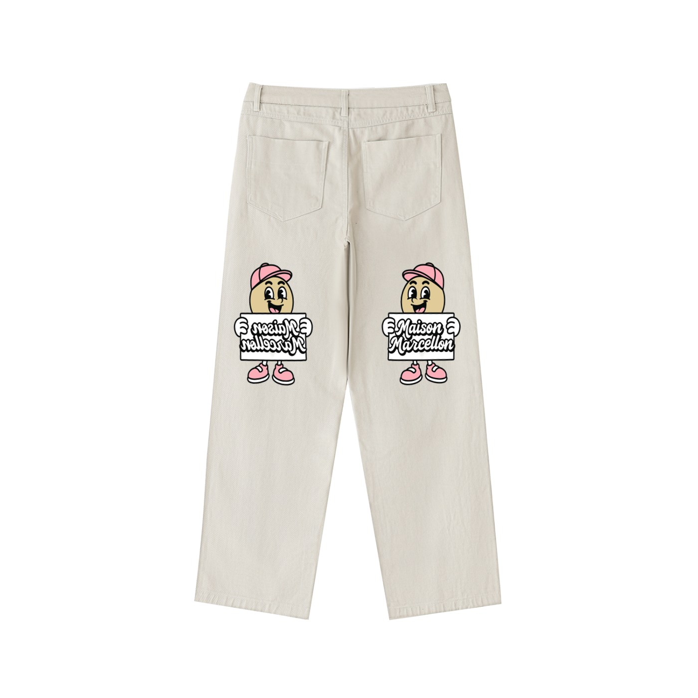 MM Patchwork Tomorrow Mirror Heavyweight Cotton Straight-Leg Pants