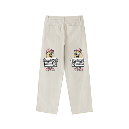 MM Patchwork Tomorrow Mirror Heavyweight Cotton Straight-Leg Pants